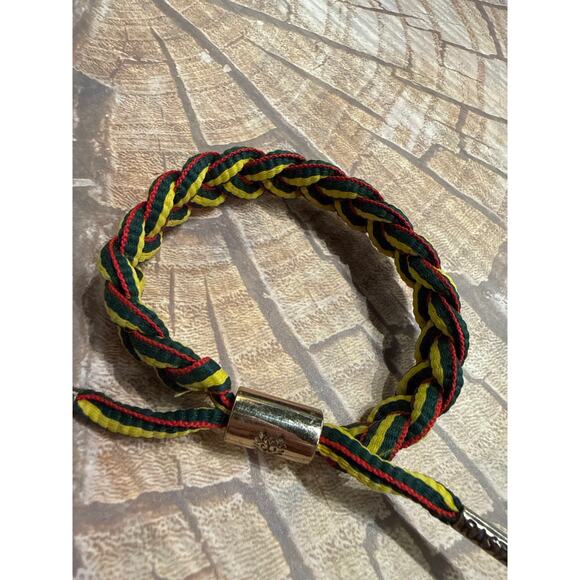 ADJUSTABLE RASTACLAT BRAIDED BRACELET GREEN YELLOW RED - Picture 3 of 6